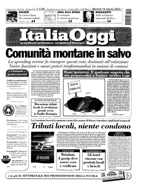 Italia oggi : quotidiano di economia finanza e politica